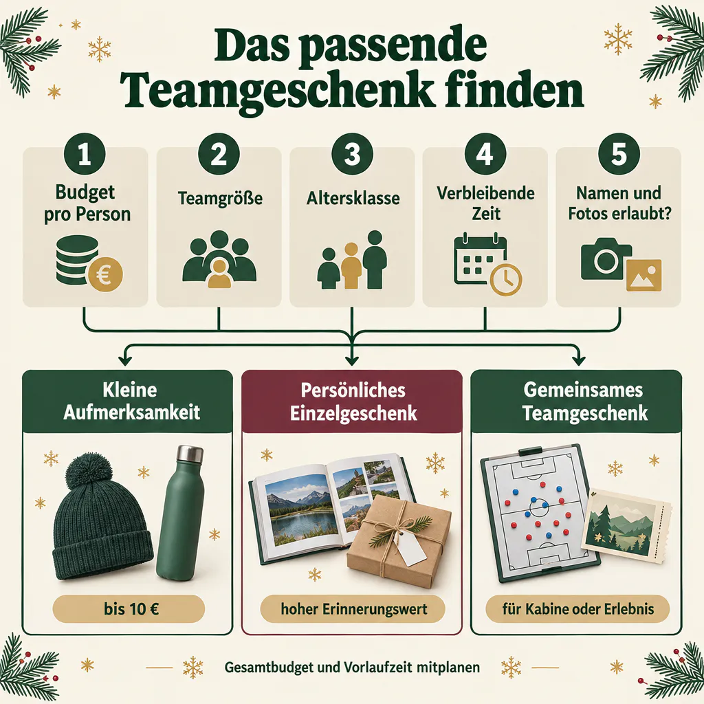 Entscheidungshilfe mit fünf Fragen und drei Arten von Teamgeschenken